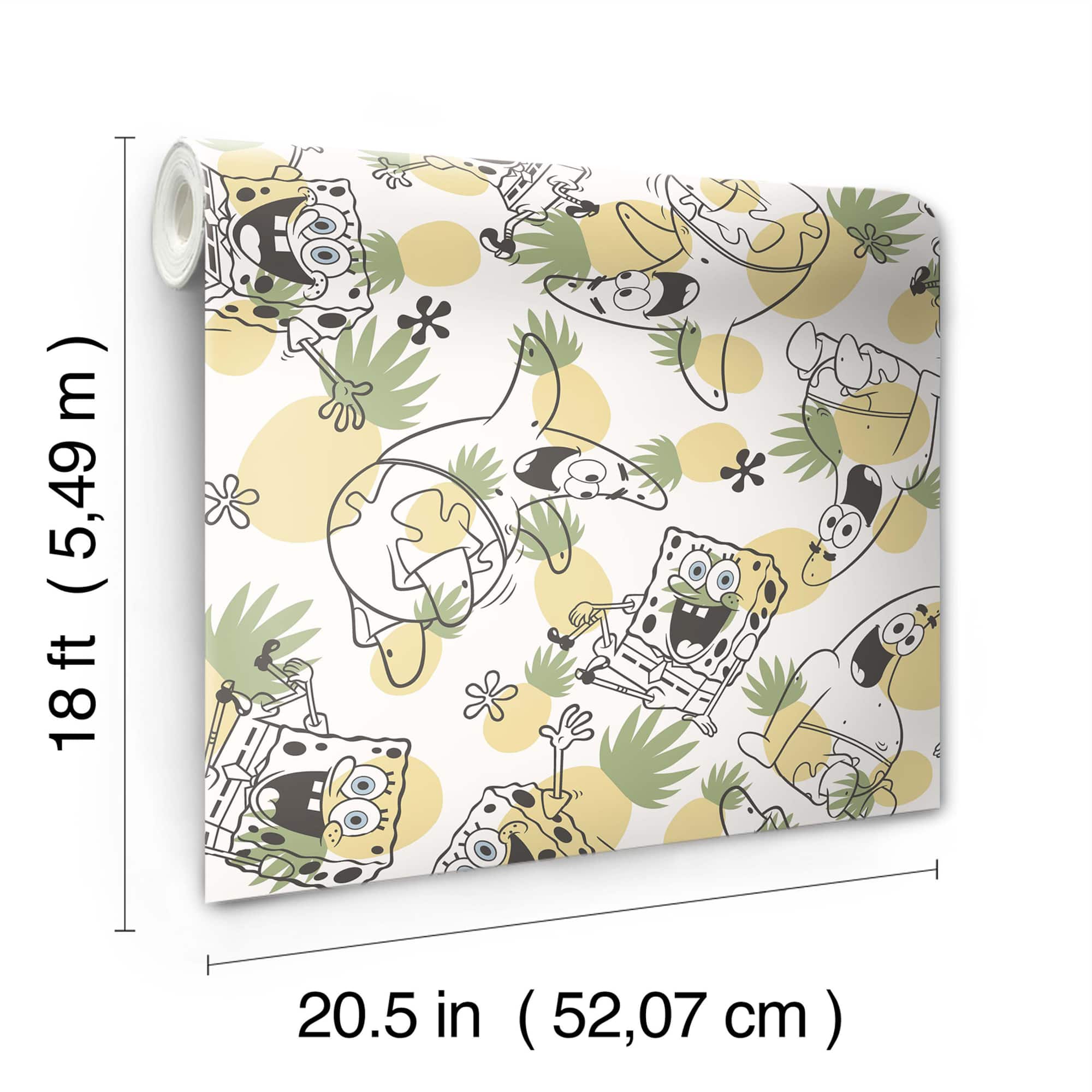 RoomMates SpongeBob SquarePants Pineapple Peel & Stick Wallpaper